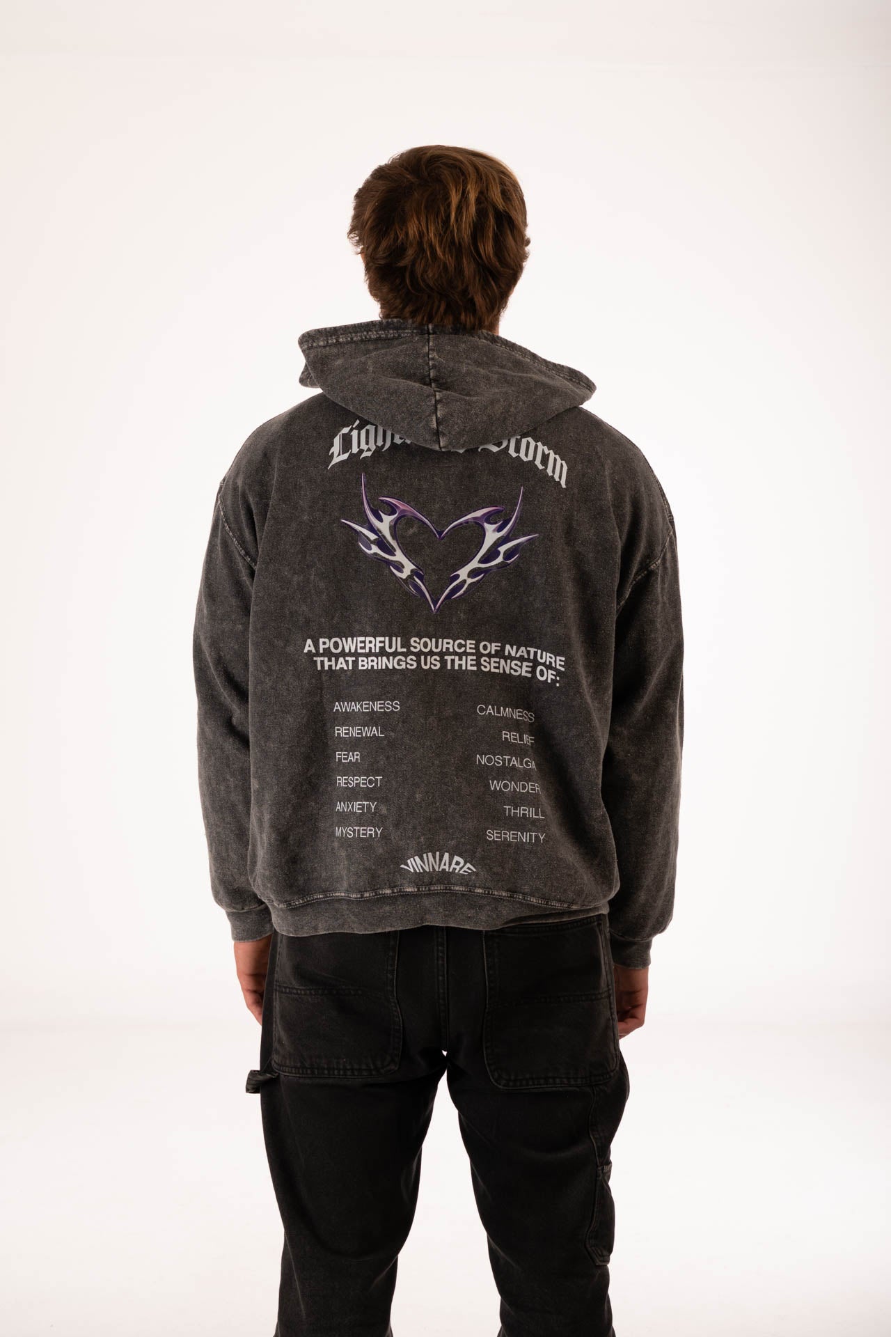 Lighting storm washed hoodie