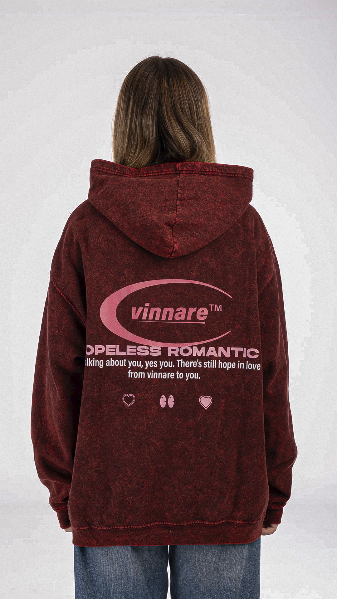 HOPELESS ROMANTIC HOODIE (ROJO LAVADO)