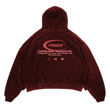 HOPELESS ROMANTIC HOODIE (ROJO LAVADO)