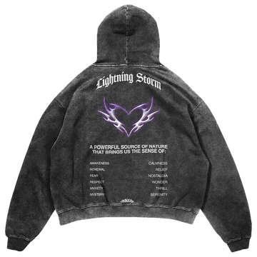 Lighting storm washed hoodie
