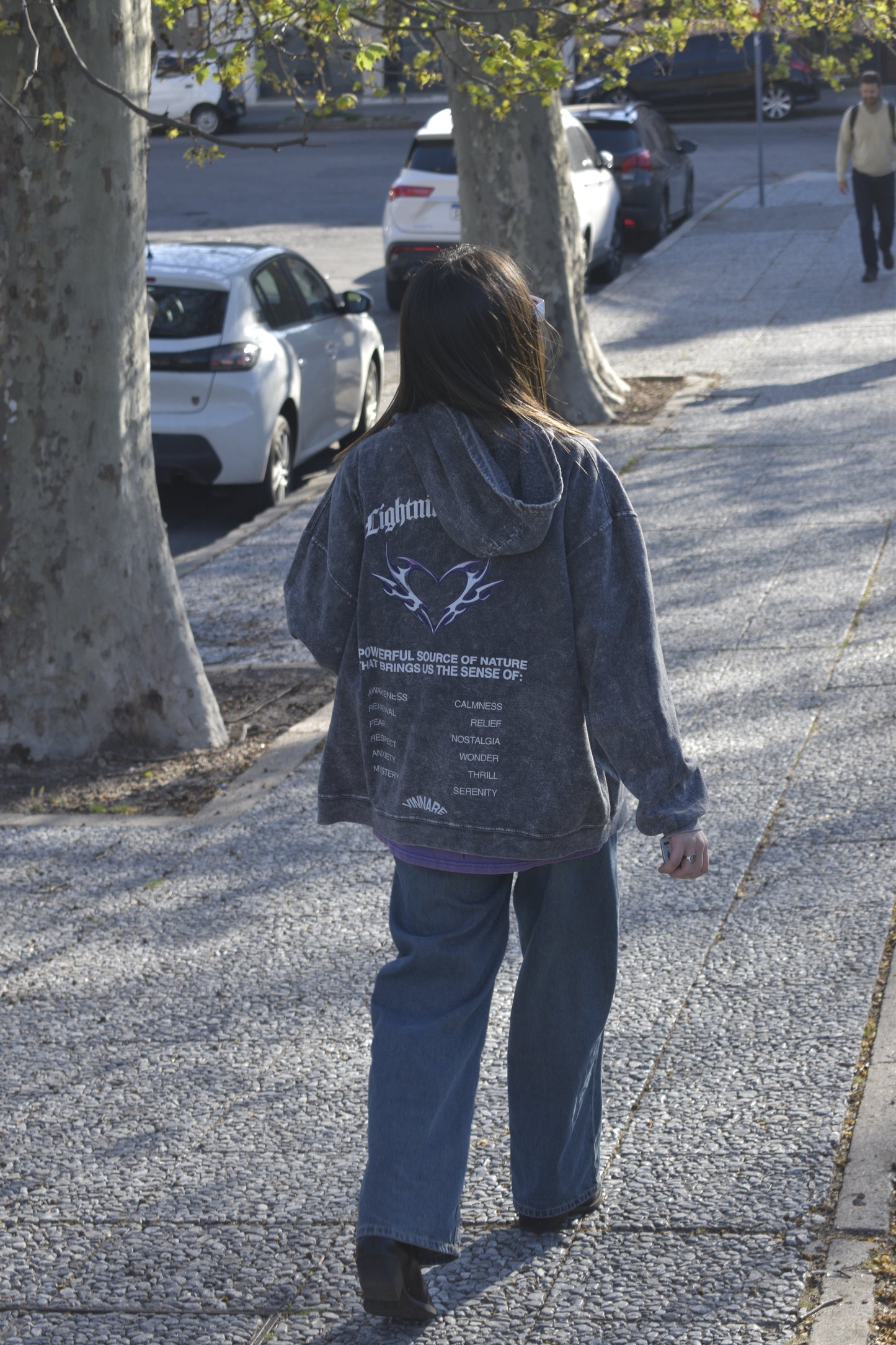 Lighting storm washed hoodie