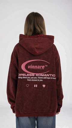 HOPELESS ROMANTIC HOODIE (ROJO LAVADO)