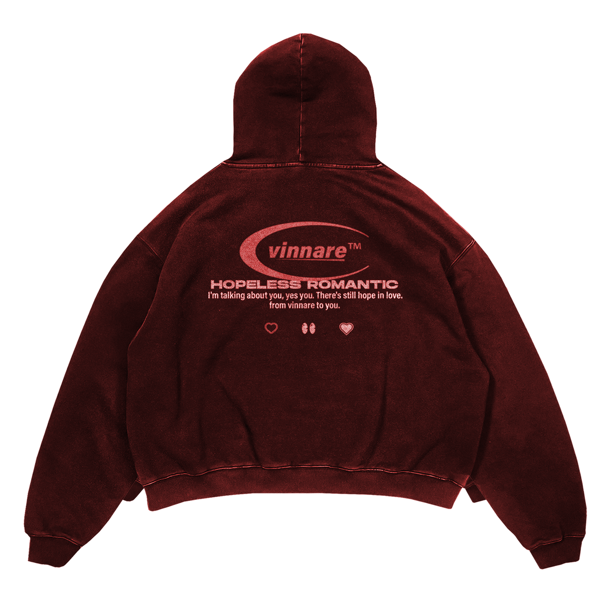 HOPELESS ROMANTIC HOODIE (ROJO LAVADO)