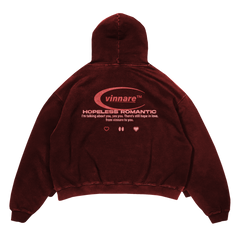 HOPELESS ROMANTIC HOODIE (ROJO LAVADO)
