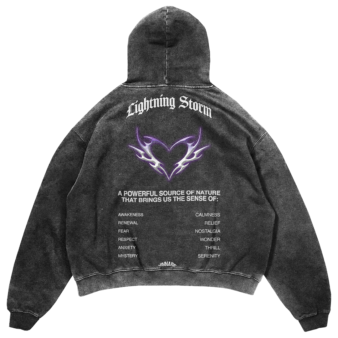 Lighting storm washed hoodie