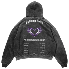Lighting storm washed hoodie
