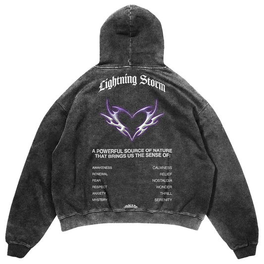 Lighting storm washed hoodie