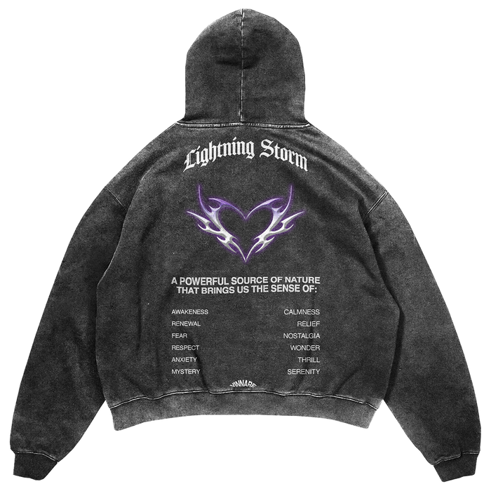 Lighting storm washed hoodie